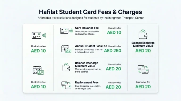 hafilat student card fees and charges