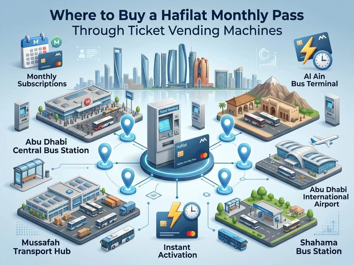Hafilat Monthly Pass Abu Dhabi - Travel, Benefits & Charges 2026 5 hafilat montly pass via ticket vending machine